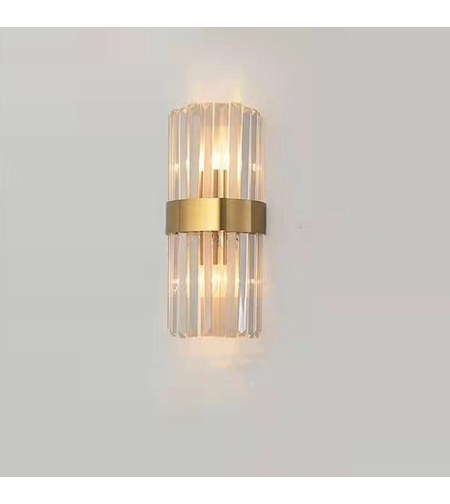 Lampa de Perete in Interior, Flippy, Lampa de Lux pentru Decor de Interior, Corp de Iluminat Tip aplica, din Inox Auriu si Cristal, Lumina Calda Rece Neutra, 30 x 14 cm, Ideal pentru Camere Mici si Medii, Transparent Auriu