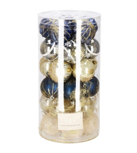 Set globuri de Craciun cu modele de sarbatori, 30 bucati, 6cm, multicolor