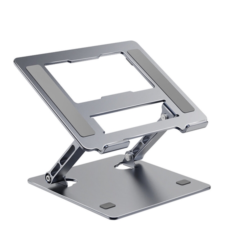 Stand Laptop si Tableta, Flippy, Suport Laptop Ergonomic, Pliabil, Ajustabil pe Inaltime, Portabil, Anti Alunecare, 27.7 x 27.7 x 5 cm, Gri Inchis
