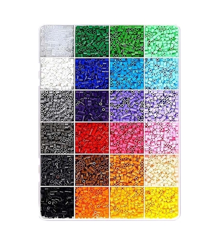 Kit de Margele Perle, Flippy, Set DIY 3D din 24 de Culori, 2000 de piese, Instrumente pentru Margele Incluse, 2.6 mm in cutie, Multicolor