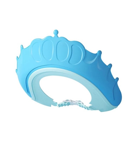 Viziera de Protectie Baie Pentru Copii, Fippy, Model Coronita, Dimensiune ajustabila, Durabil, Usor de curatat, Impotriva Samponului, pentru Ochi si Urechi, TPE+PP, 24x22 cm, Albastru