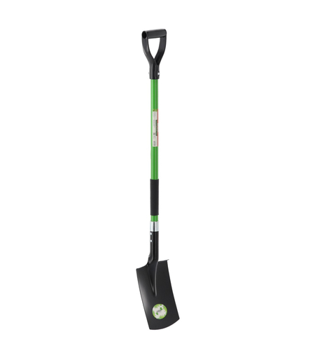 Lopata gradina cu lama dreapta, coada din fibra de sticla 120 cm, maner tip D, negru si verde