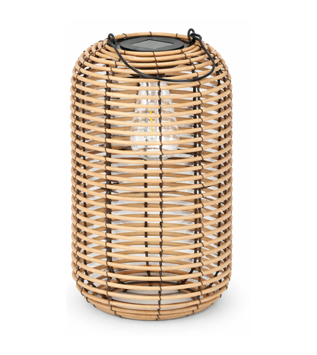 Felinar solar metalic decorativ pentru gradina, 32 cm, bej