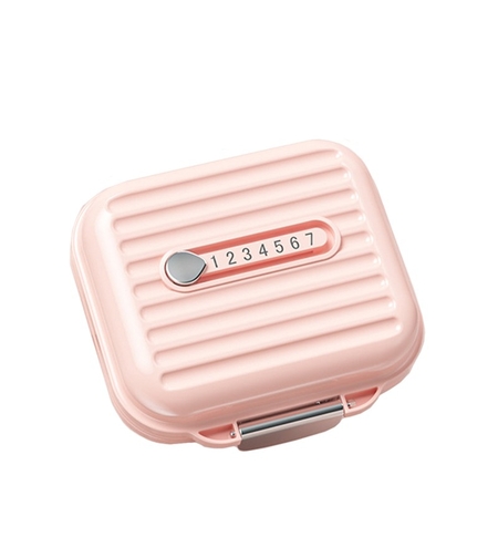 Cutie de Depozitare pentru Pastile, Flippy, Cutie de depozitare Medicamente, Cutie de depozitare Vitamine, Suplimente, pentru Fete, din Plastic cu indice zi, Roz