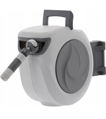 Tambur automat pentru furtun de gradina, 30m, montare pe perete, pivotant, retractabil