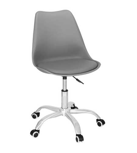 Scaun de birou ergonomic, piele ecologica, 150kg, baza otel, gri