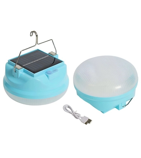 Lama Solara, Flippy, 2in1, Incarcare Solara/USB, LED, din Plastic, 3 Trepte de Intensitate, 100 W, 5V, 13 x 13 x 7 cm, Albastru
