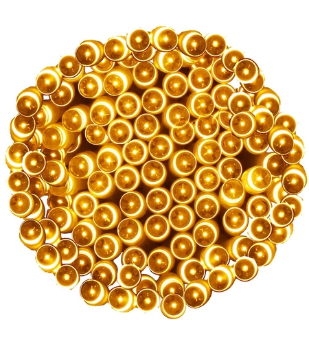 Instalatie lumini de exterior pentru gradina, 5 metri, 50 LED-uri, cu baterii, galben