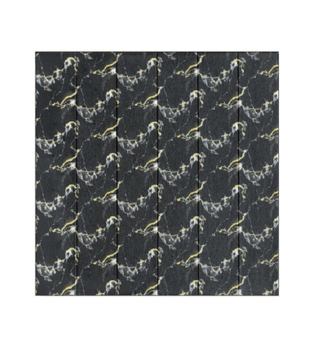 Set 10 Placi Tapet 3D, Flippy, 70 x 70 cm, Grosime 3 mm, din Rasina, Tip Placi de Lemn, Suprafata Acoperita 4.9 mp, Negru