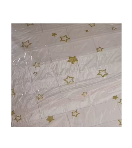 Set 10 Placi de Tapet, Vafy, Autoadezive, 70 x 77 cm, Suprafata Acoperita 5.3 mp, din PVC, Model Stelute Aurii, Alb