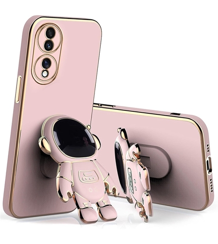 Husa Telefon 2in1, Vafy, Compatibila Huawei Mate 60 Pro, Carcasa TPU cu Suport Inclus Tip Astronaut, Protectie Camere, Roz