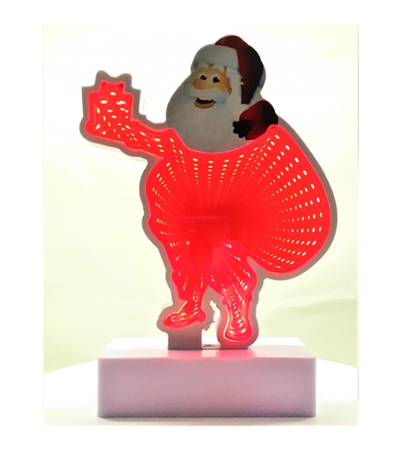 Decoratiune Luminoasa cu Baterii/USB Neon Model Mos Craciun 20 cm Alb Rece
