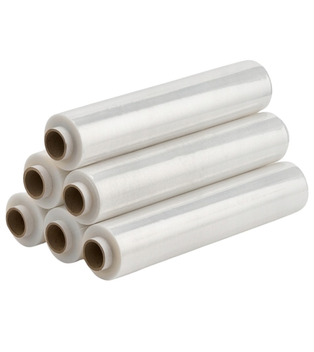 Set 6 Role Folie Stretch Transparenta pentru Uz Manual, 1.5kg/Rola, Tub 300 g, Silentioasa si Rezistenta