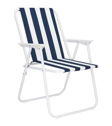 Scaun de plaja Sersimo GC050, pliabil, 100kg, 52x74cm, alb albastru
