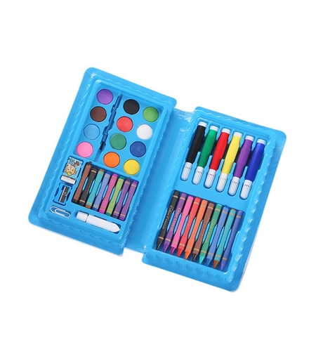 Set 42 Piese de Pictura si Desen, Flippy, Tip Penar, Model Elefant, 24.3 x 13 x 3 cm, Albastru