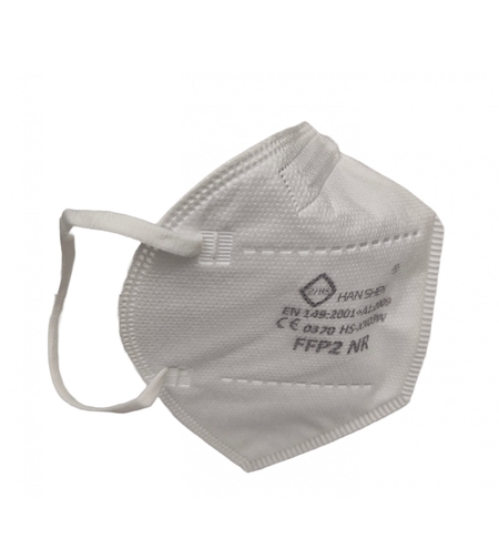 Set 50 bucati Masca de protectie faciala, Flippy, de unica folosinta pentru adulti, FFP2, KN95 CE 0370, 5 straturi, nesterila, ambalaj individual, Alb