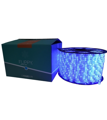 Instalatie Craciun, 18 m, 432 Led-uri, Furtun Luminos, Albastru, Transformator, Sectionabila, 220 V, Vafy