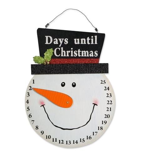 Decoratiune de Craciun Flippy, Advent calendar, numara zilele pana la Craciun, model Om de Zapada, material poliester, 17 x 13 cm, alb