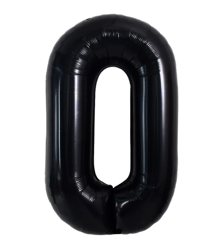 Balon Folie Metalizata Litera O, Flippy, 40 cm, Umflati cu Heliu sau Aer, Ambalaj Individual, Pai inclus, Negru
