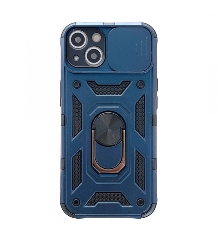 Husa de protectie Vafy compatibila cu Apple iPhone 13 Defender Model 4 cu suport,Albastru