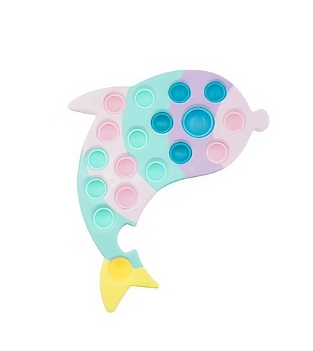 Jucarie senzoriala antistres, Simple Dimple, Delfin, Macarons,Flippy