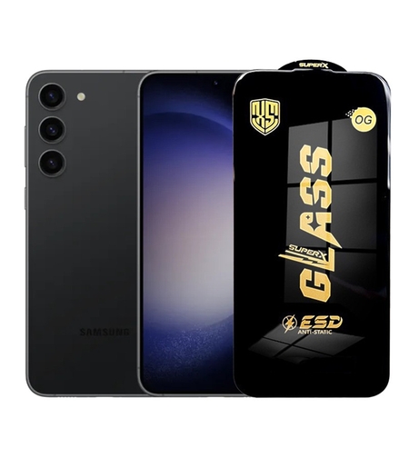 Folie de Protectie pentru Samsung Galaxy S23+, Vafy, Sticla Securizata ESD, Margini Negre, Rezistenta la Zgirieturi, Antistatica, 0.35 mm, Transparenta