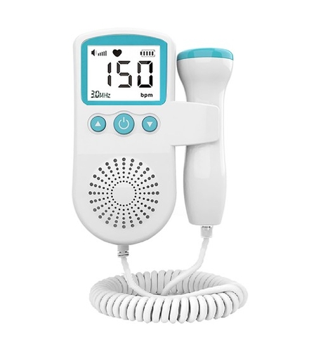 Monitor Fetal Doppler, Vafy, Monitorizare Sarcina, Ritm Cardiac, Ecran LCD 4.5 cm, 2 x Baterii AA (neincluse), Portabil, din ABS, 12.8 x 9.6 x 3 cm, Utilizare de la 9 Saptamani, Verde