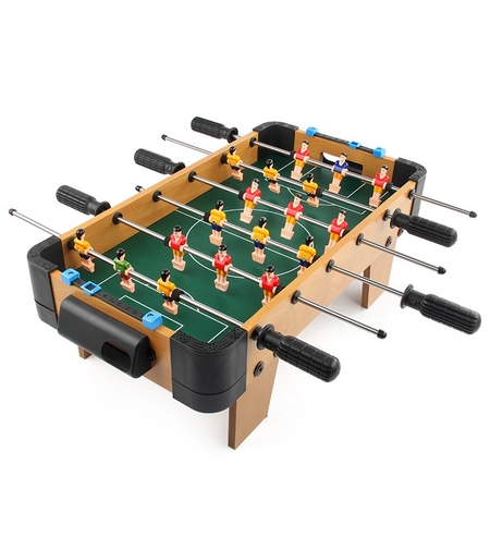 Masa de fotbal cu teren si 18 jucatori Flippy, 6 manere, cu tablou pentru scor, din metal, lemn si ABS, 51 x 44 x 17.5 cm, cu picioare, pentru copii/adulti