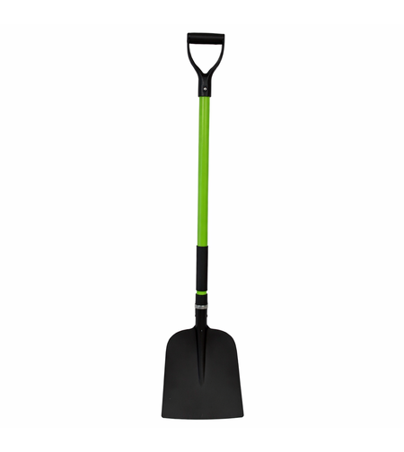 Lopata pentru nisip si materiale vrac, coada din fibra de sticla 120 cm, lama din otel, negru si verde