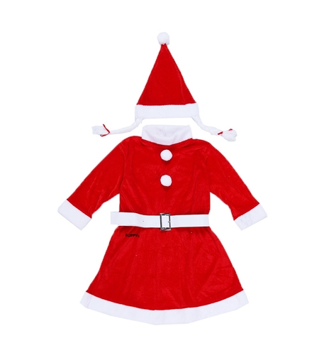 Costum Craciunita Flippy® Fata, 7-9 ani, 3 piese, Catifea