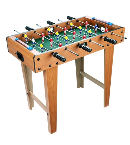 Masa de fotbal cu teren si 18 jucatori Flippy, cu tablou pentru scor, din metal, lemn si ABS, cu Picioare, 69 x 34 x 65 cm, pentru copii si adulti