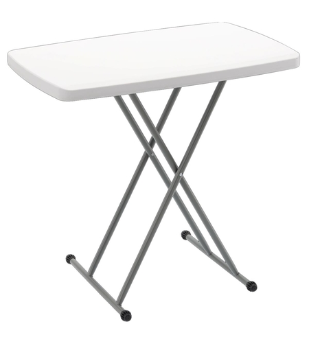 Masa pliabila 76x50 cm, inaltime reglabila 36-71 cm, pentru terasa, gradina sau camping, HDPE alb