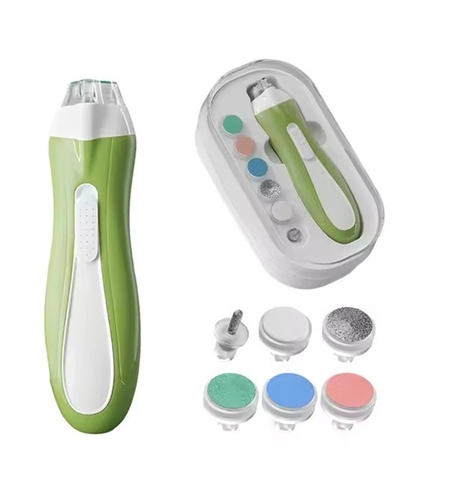 Pila Electrica, Flippy, pentru Copii si Bebelusi, din ABS, 6 Accesorii, cu Lumina LED, 9.5 x 6 x 17 cm, Verde