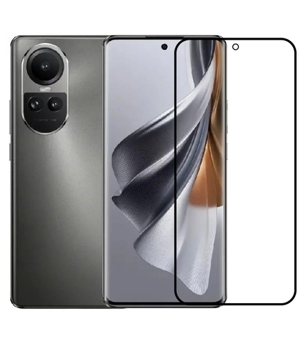 Folie Sticla Securizata, Vafy, Compatibila cu Oppo Reno 10, Full Glue, Margini Negre, Transparent