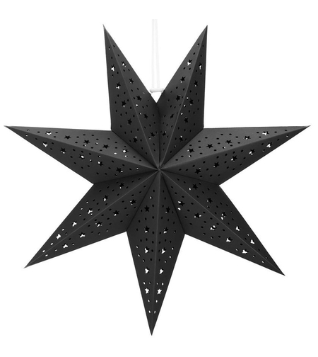 Stea decorativa 3D din hartie ajurata, 50cm, neagra