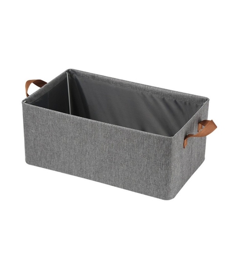 Cutie de Depozitare Tip Cos, Flippy, Material Textil, Pliabila, 47x35x30 cm, 50 l, Cadru Metalic, cu Manere, Gri