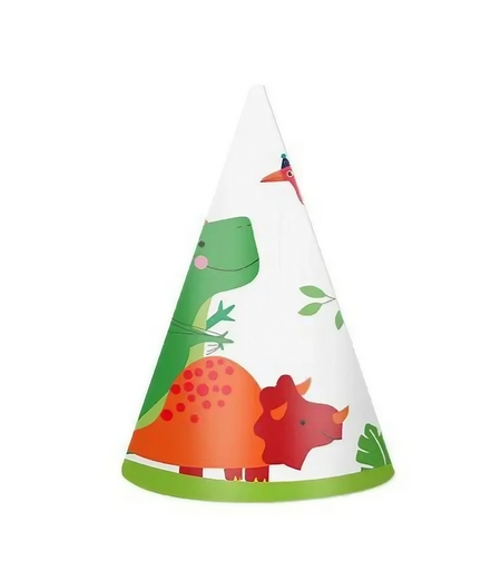 Set 6 Coifuri cu Dinozauri, Flippy, Accesorii pentru Petrecere, Tematica Aniversare, 19x15 cm, Multicolor