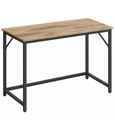 VASAGLE Birou calculator cu blat din PAL, cadru metalic, stil industrial, 100x50x76 cm, maro camel