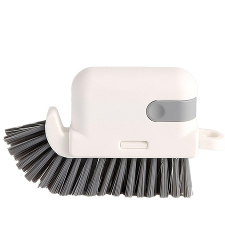 Perie Multifunctionala 3 in 1 de Curatare, Flippy, pentru Bucatarie, Vesela, Geamuri, Cap Detasabil, 9x15x2.5 cm, Gri