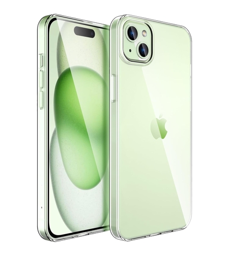 Husa de Protectie din Silicon, pentru Apple iPhone 15 Plus, PC, Antisoc, Rezistenta la Impact, Transparenta