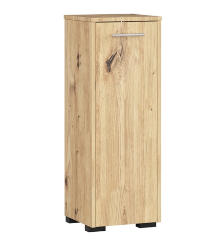 Dulap de baie tip baza, cu usa reversibila si raft interior, PAL 16 mm, 30x30x85 cm, stejar artisan