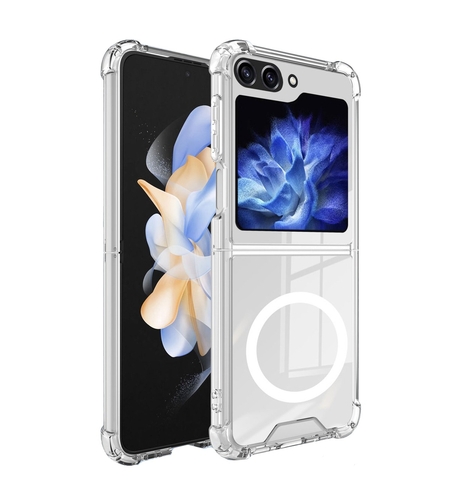 Husa pentru Samsung Galaxy Z FLIP6, Vafy, Husa de Protectie cu Anti-Shock, Tehnologie MagSafe Magnetic, Design Ultra Subtire, Anti alunecare, TPU Acrilic, Transparent