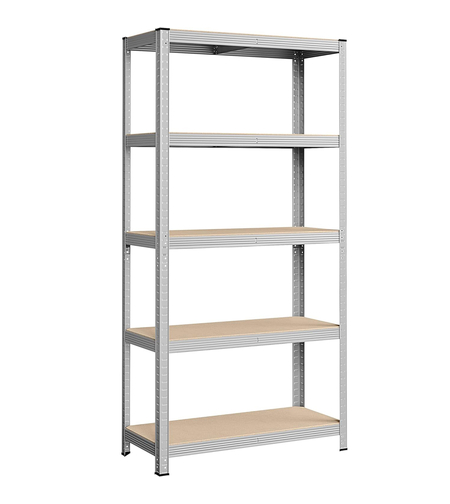 SONGMICS Raft de depozitare metalic, cu suprafata galvanizata, 5 polite, max. 875 kg, 180x90x40cm, argintiu