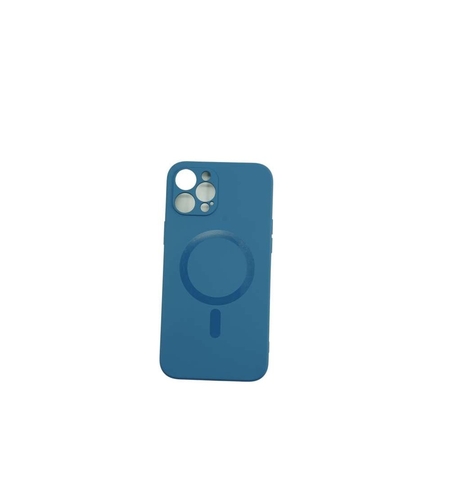 Husa protectie Vafy compatibila cu Apple iPhone 12 Mag Safe Silicone Albastru