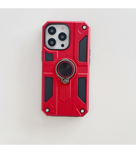 Husa protectie Vafy compatibila cu Apple iPhone 13 Mini Defender Model 5 cu suport prindere inel,Rosu