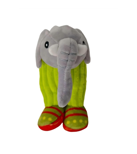 Jucarie Moale de Plus de Tip Breloc, Flippy, Model Italian Brainrot Elefant Cactus Lirili Larila, 17 x 8 cm, Verde Gri