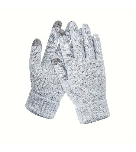 Manusi de Dama, Flippy, Functie Touchscreen (ecran tactil), Material Acril Tricotat, Manseta Elastica, Interior Catifelat, Marime Universala, Gri