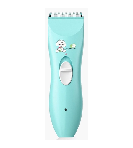 Masina De Tuns Bebelusi si Copii, Vafy, Lame Cermice si Inox, Fara Fir, Functie Anti Taiere, Silentios, 50 W, Rezistent la Apa, 2 Accesorii, Incarcator USB, Model Ursulet, Albastru deschis