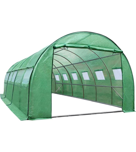 Sera de gradina, tip tunel cu cadru metalic, 400x800cm, verde, 32mp