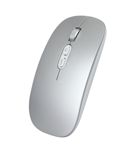 Mouse Wireless Reincarcabil, Vafy, Compatibil Windows/macOS, Bluetooth 5.1 + 2.4GHz, Silentios, DPI 800/1200/1600, Argint